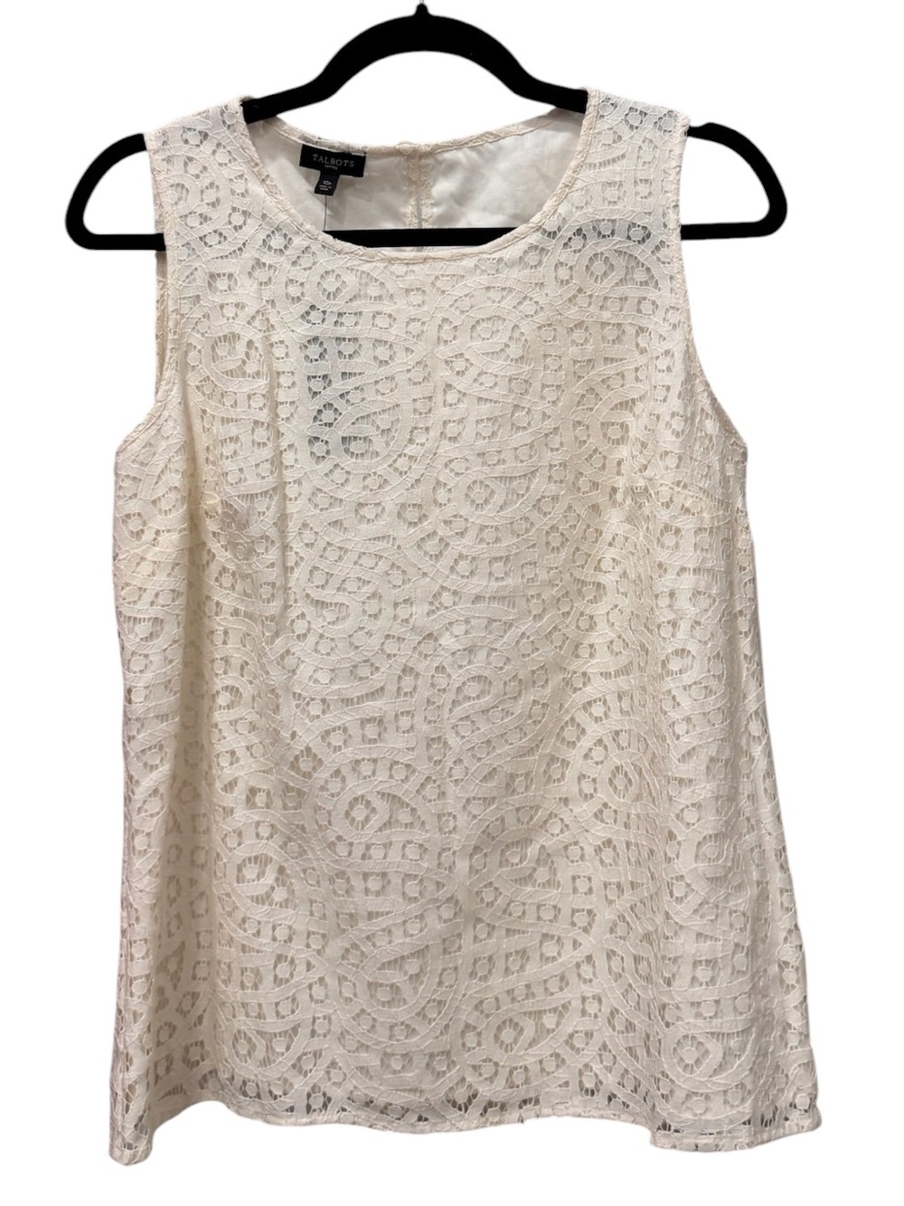 NWT Talbots Petite Ivory Lace Sleeveless Shell Top Size 10P